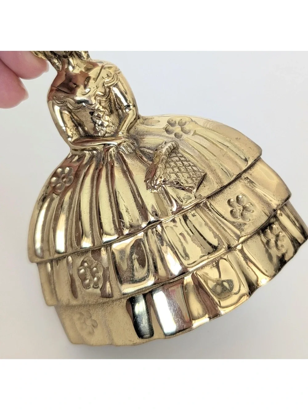 Vintage Victorian Lady Solid Brass Bell - Southern Belle